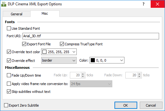 DLP Cinema XML Export Configuration - Margins & Others DLP Cinema XML Export Configuration - Margins & Others