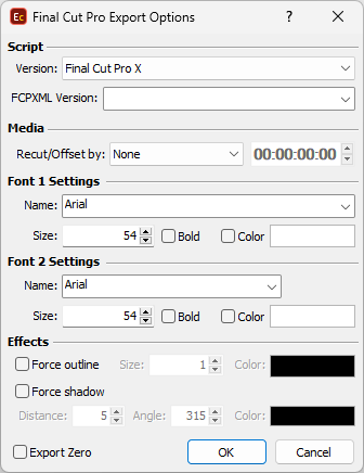 Final Cut Pro export optons Final Cut Pro export optons