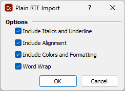&nbsp;Import RTF Configuration
