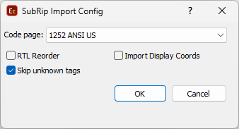 SRT Import Config SRT Import Config