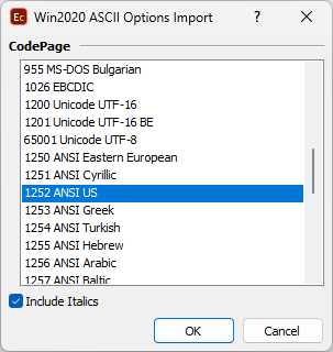 Win2020 ASCII File Import Configuration Win2020 ASCII File Import Configuration