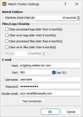 &nbsp;Watch Folder Settings