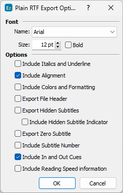 Export RTF Configuration Export RTF Configuration