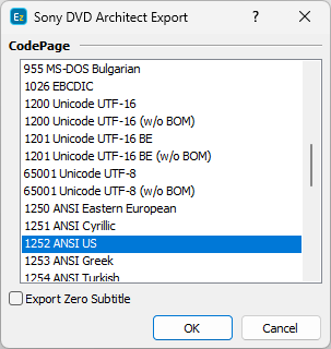 &nbsp;Export Configuration