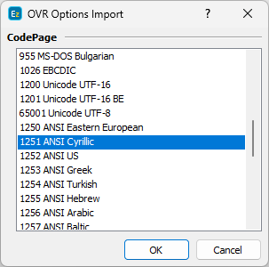 &nbsp;OVR Import Configuration