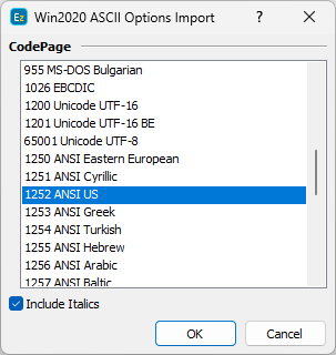 Win2020 ASCII File Import Configuration Win2020 ASCII File Import Configuration