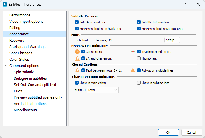 &nbsp;Closed Captions - Appearance