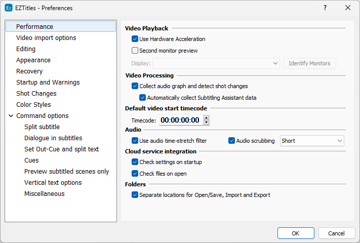 Preferences - Perfmorance Preferences - Perfmorance
