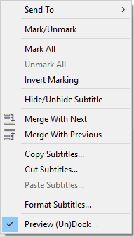 &nbsp;Previev List Pop-up Menu