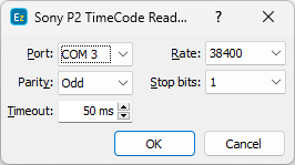 &nbsp;Timecode Reader Setup