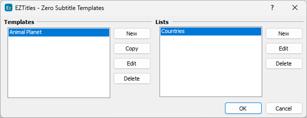&nbsp;Zero Subtitle Templates