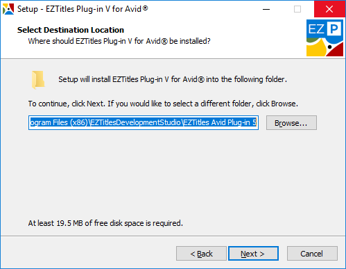 &nbsp;Select the Destination folder